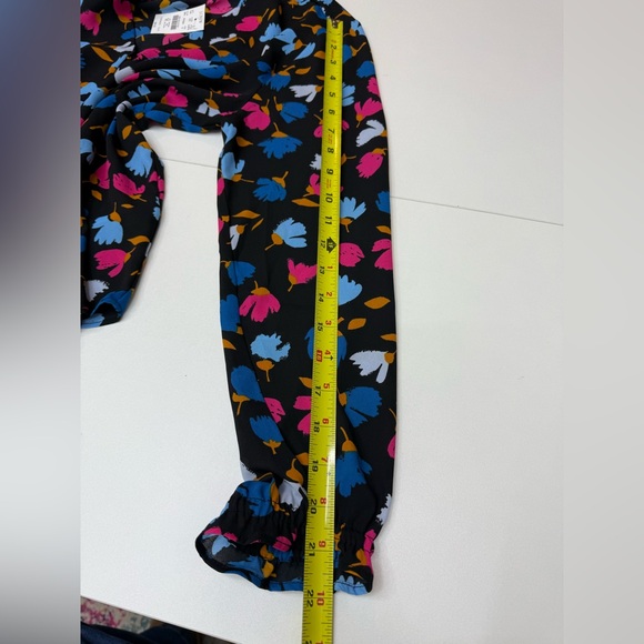 NWT J.CREW Top  Floral Ruffle Neck Button Down Blouse size S - Picture 8 of 9